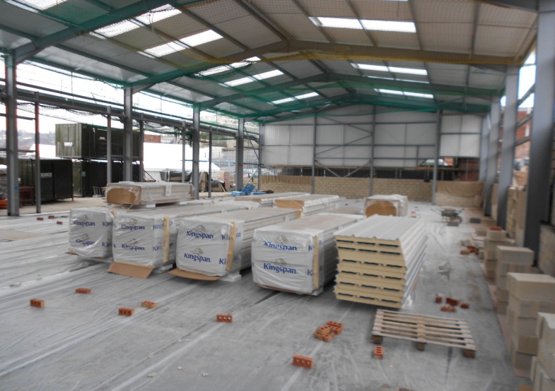 Building supplies for the construction of the new Pagets location