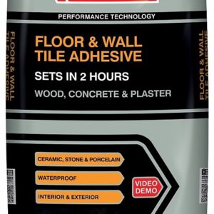 Evo-Stik Floor & Wall Tile Adhesive Fast Set Flexible For Wood, Concrete & Plaster (C2Ft) Grey 20 Kg