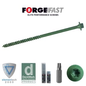 Timber Fixing Screw Hexagonal Flange 150mm Pk/200 Green Treated M7 X 150mm