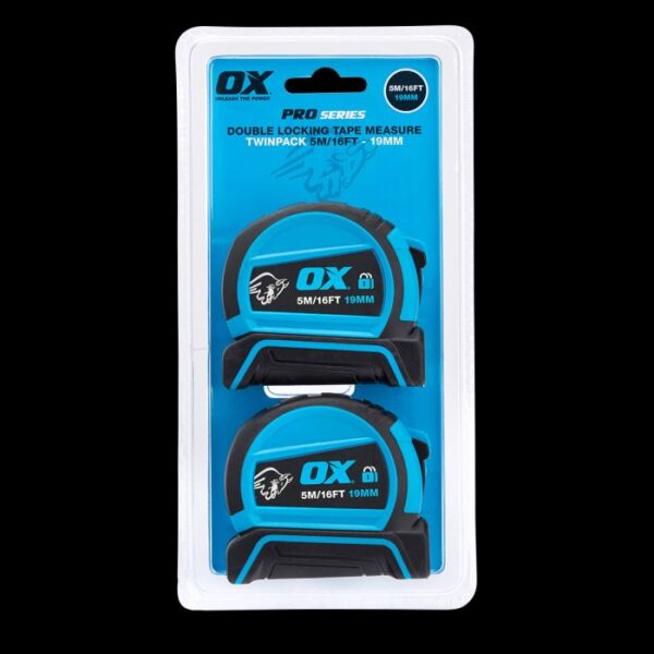 Ox Pro Dual Auto Lock Tape Twinpack - 5M 5M / 16ft