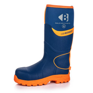 Bbz8000 Buckbootz S5 Blue/Orange Hi-Viz Neoprene Safety Wellington Boot, Size 08
