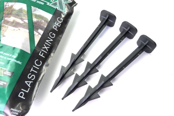 160mm Barbed Ground Fixing Pegs 10Pk Inc 1 X Hook/Strip