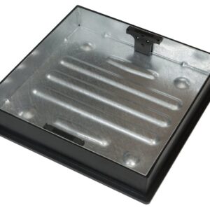 Block Paving Cover Sq To Rd 450X450mm 10 Tonne Galvanised Lid Polypropylene Frame