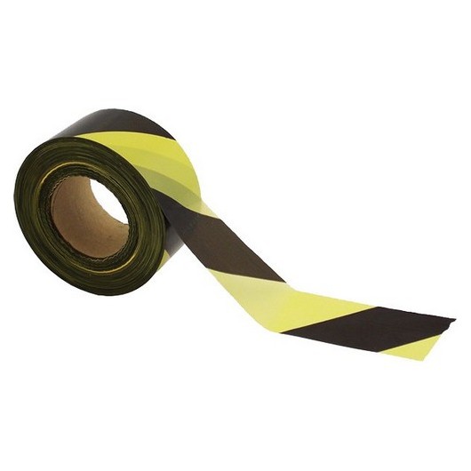 70Mm X 500M Black/Yellow Non Adhesive Barrier Tape