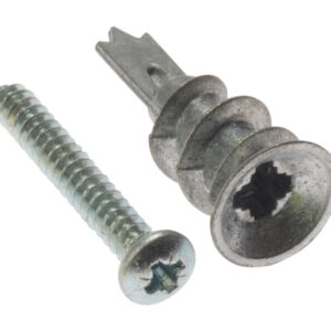 Cavity Wall Speed Plug Zinc C/W Screw Pk/10 Zinc Alloy Plasterboard Fixing 4.5mm