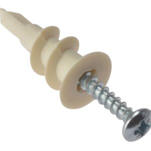 Cavity Wall Speed Plug Nylon C/W Screw Pk/10 Nylon Plasterboard Fixing