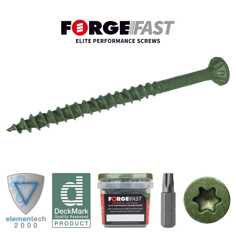 Torxfast Decking Screw 4.5 X 50mm Green Tub 600