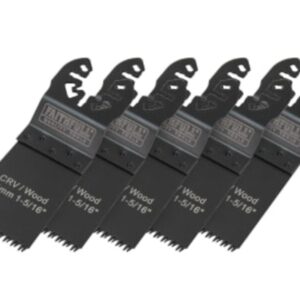 Faithfull Multi Functional Tool Crv Flush Cut Wood Blade Side Set 34mm Pack Of 5