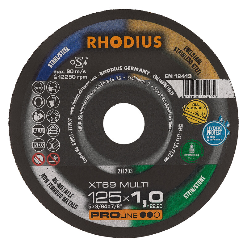 Rhodius Xt70 115X1.0X22.23Mm (1 Tin Can Of 10)