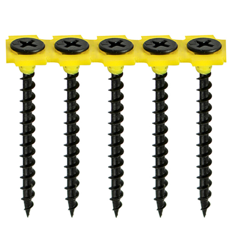 Timco Collated Drywall Coarse Thread Bugle Head Black Screws - 3.5 X 45