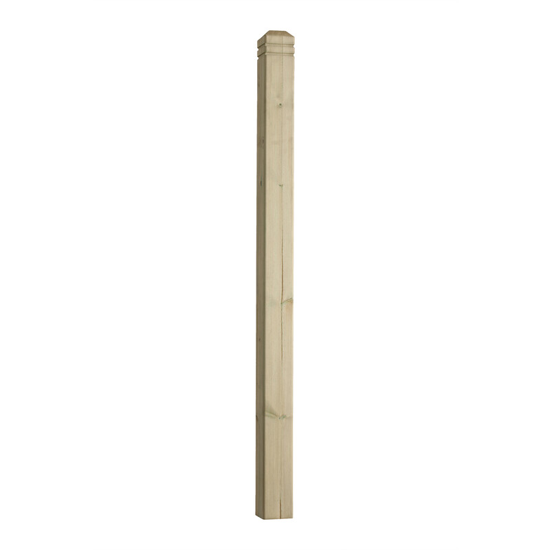 Decking Newel Post Chamfered Beaded 1250mm Long 82mm X 82mm